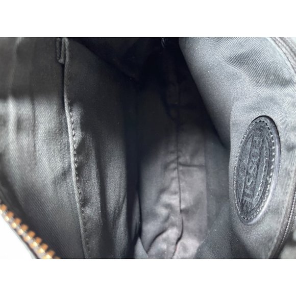 Fossil Crossbody Pebbled Leather Black Bag Purse - Picture 5 of 7